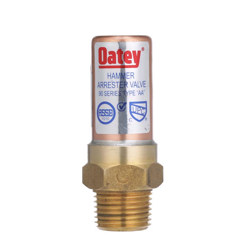 Oatey Quiet Pipes 1/2 pulg. MIP cada uno X 1/2 pulg. D MIP cada uno Supresor de golpes de ariete de agua de cobre, paquete de 1