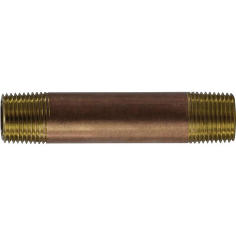 Anderson Metals 3/8 in. MPT in. X 3/8 in. D MPT Red Brass Nipple 2-1/2 in. L