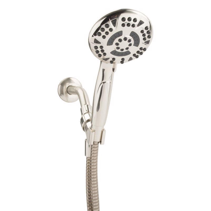 Oakbrook Collection Brushed Nickel PVC 5 settings Handheld Showerhead 1.8 gpm