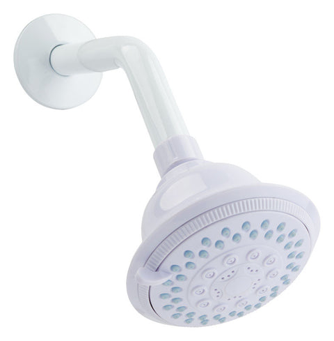 Oakbrook Collection White PVC 5 settings Wallmount Showerhead 1.8 gpm