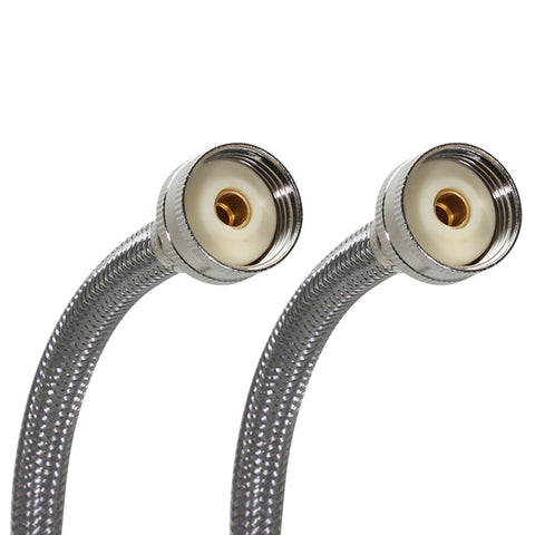 Fluidmaster 3/4 in. Hose Thread X 3/4 in. D Hose Thread 48 in. Stainless Steel Washing Machine Suppl (Pack of 10)