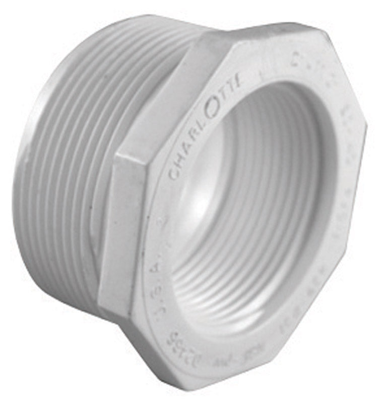 Charlotte Pipe Schedule 40 1 in. MPT X 3/4 in. D FPT PVC Reducing Bushing 1 pk (Pack of 25)