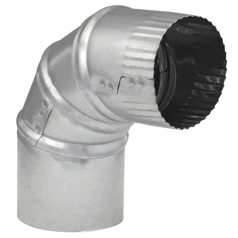 Imperial 3 in. D X 3 in. D Adjustable 90 deg Galvanized Steel Furnace Pipe Elbow (Pack of 8)