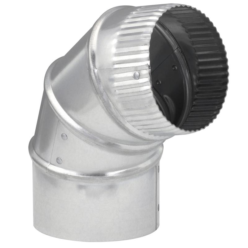 Imperial 4 in. D X 4 in. D Adjustable 90 deg Galvanized Steel Furnace Pipe Elbow (Pack of 8)