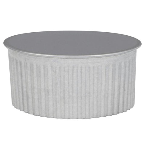 Tapa para extremo de tubo corrugado de acero galvanizado Imperial de 4 pulg. de diámetro