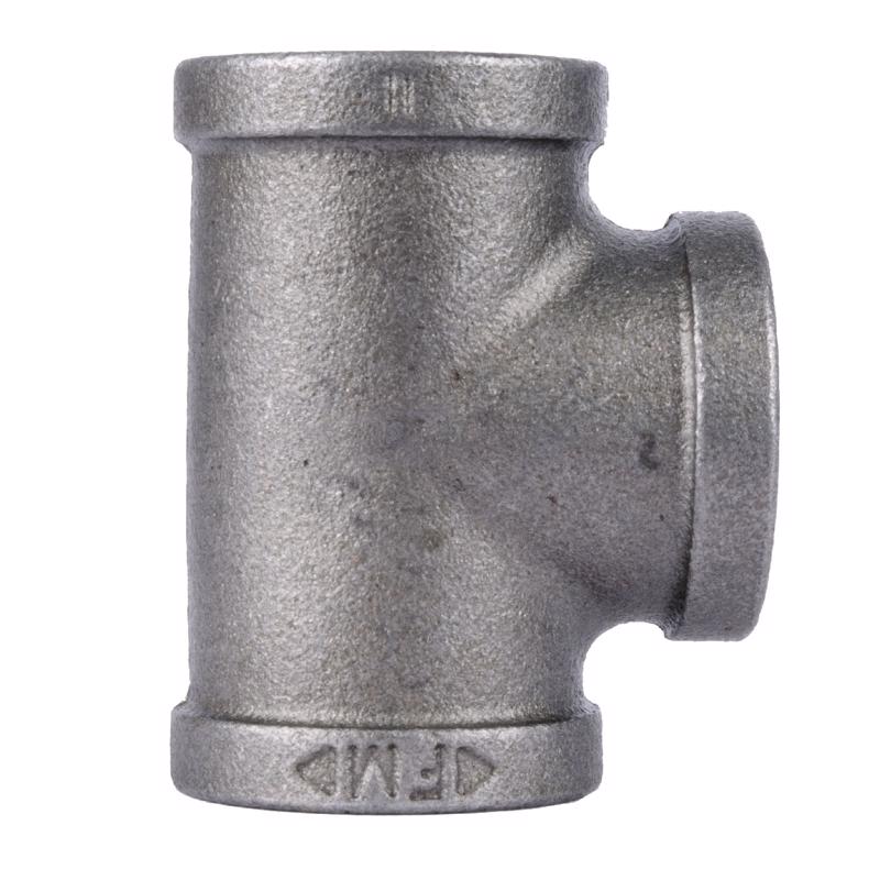 STZ Industries 1/2 in. FIP each X 1/2 in. D FIP 1/2 in. D FIP Black Malleable Iron Tee (Pack of 5)