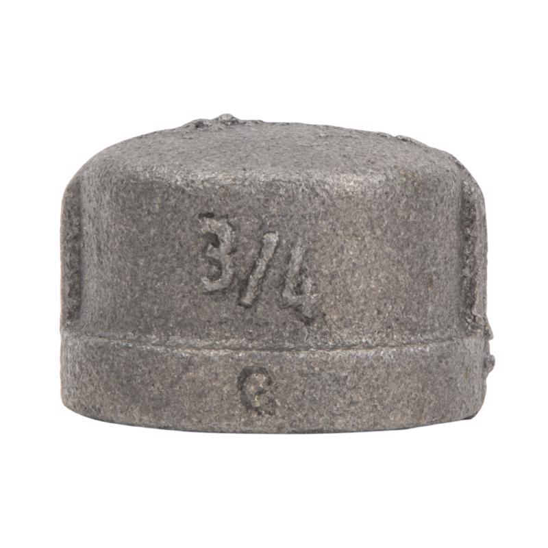 STZ Industries Tapón de hierro maleable negro FIP de 3/4 pulg. cada uno (Paquete de 5)