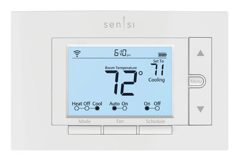 Sensi Sensi Built In WiFi Heating and Cooling Push Buttons Smart-Enabled Thermostat