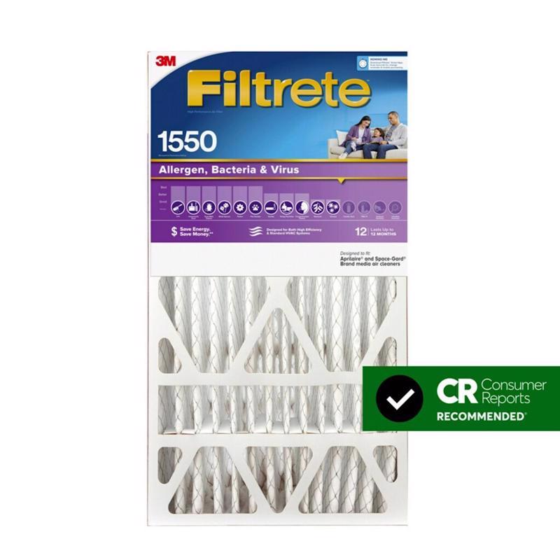 Filtrete 16 in. W X 25 in. H X 5 in. Polypropylene 1550 MPR Pleated Allergen Air Filter 1 pk (Pack of 2)