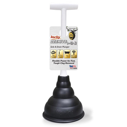 Korky Beehive Mini Sink and Drain Plunger 9 in. L X 5-1/2 in. D