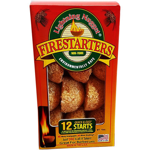 Lightning Nugget Natural Pine Fire Starter 15 min 12 pk (Pack of 20)