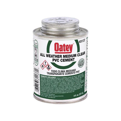 Oatey Clear All Weather Cement For PVC 8 oz (Pack of 12)