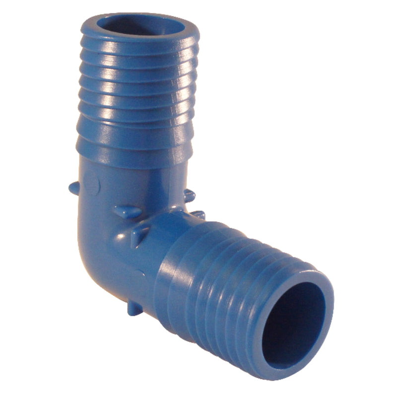 Apollo Blue Twister Inserto de 1 pulg. para X 1 pulg. D Codo de 90 grados para irrigación Poly Insert 1 pza.