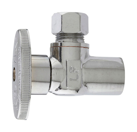 Plumb Pak 1/2 in. Copper Sweat X 3/8 in. Compression Brass Angle Valve