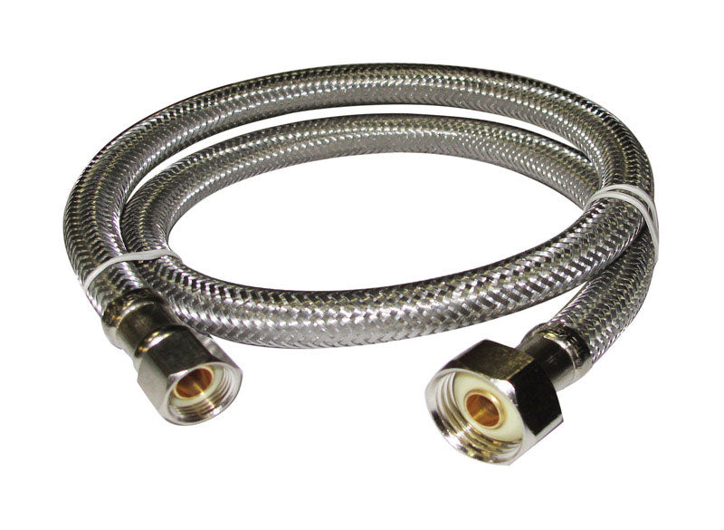 Plumb Pak Línea de suministro para grifo de acero inoxidable de 3/8 pulg. compresión x 1/2 pulg. D IP 48 pulg.