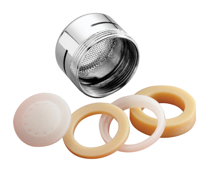 Aireador de grifo cromado Plumb Pak de rosca dual de 15/16 pulg. x 55/64 pulg.