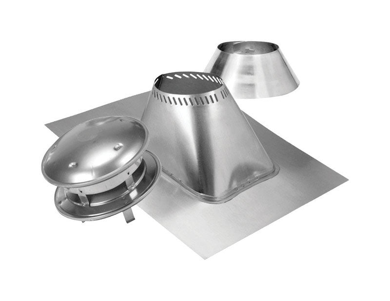 Selkirk 6 in. L Steel Roof Termination Kit Silver