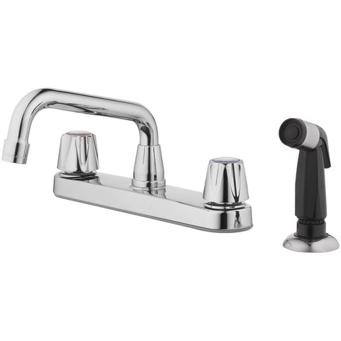 Oakbrook Collection Compression Two Handle Chrome Kitchen Faucet Side Sprayer Included