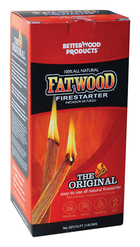 Better Wood Products Fatwood Pine Resin Stick Fire Starter 15 min 1.5 lb (Pack of 16)