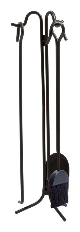 Juego de utensilios para chimenea Panacea Open Hearth de acero negro mate