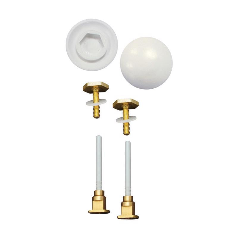 Tornillos y tapas de plástico blanco para inodoro Keeney (paquete de 6)