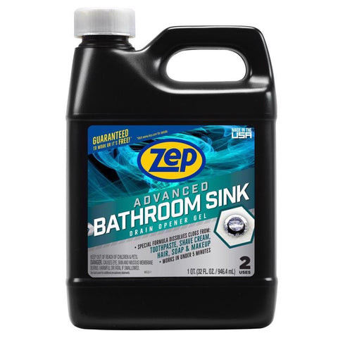 Zep Advanced Bathroom Sink Gel Drain Opener 1 qt (Pack of 12)