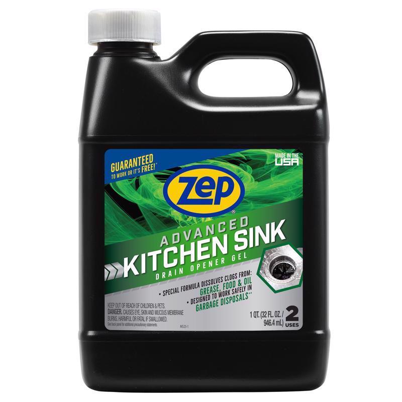 Zep Advanced Kitchen Sink Gel Drain Opener 1 qt (Pack of 12)