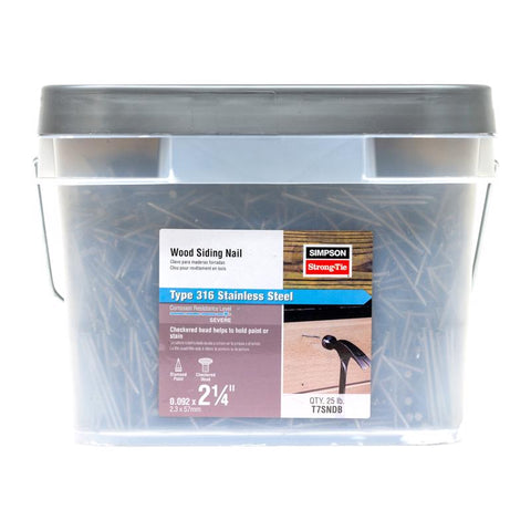 Simpson Strong-Tie 7D 2-1/4 in. Siding Coated Stainless Steel Nail Round Head 25 lb
