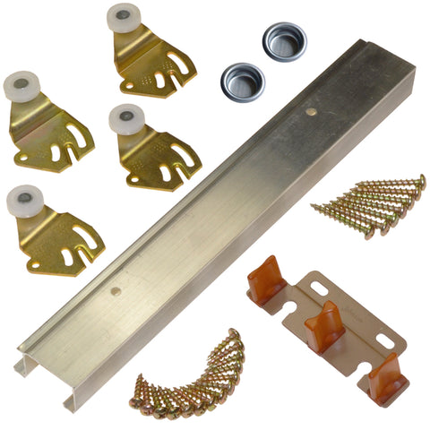Johnson Hardware 2200 48 in. L Aluminum By-Pass Door Hardware Set