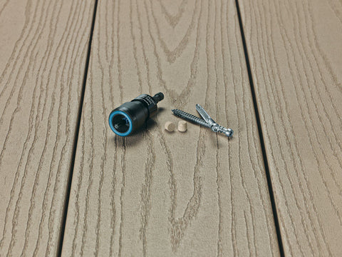 Kit de tornillos y tapones para cubierta Starborn Pro Plug N.º 10 x 2-1/2 pulg. de largo, cabeza decorativa Star Brownstone, 1 paquete
