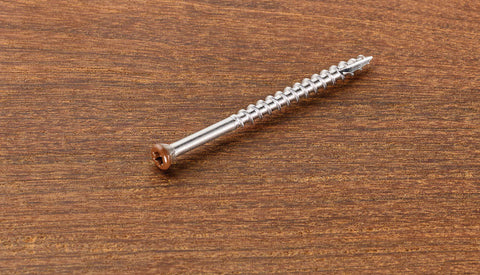 Tornillos para cubierta con cabeza Starborn Headcote N.º 7, 1-5/8 pulg. de largo, color marrón, con ribete en estrella, paquete de 100