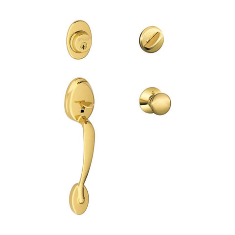 Schlage Plymouth Bright Brass Handleset