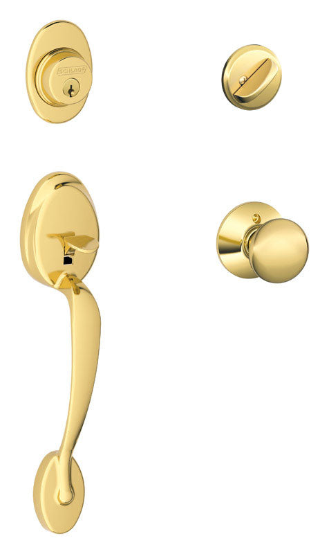 Schlage Plymouth Bright Brass Handleset
