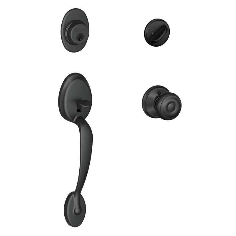 Schlage Plymouth/Georgian Matte Black Handleset