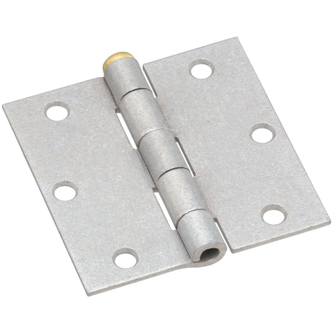 National Hardware 3-1/2 in. W X 3-1/2 in. L Galvanized Silver Steel Broad Hinge 2 pk