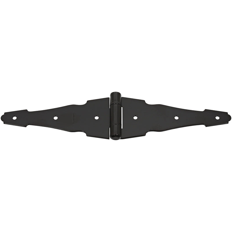 National Hardware 6 in. W X 6 in. L Galvanized Black Steel Ornamental Strap Hinge 2 pk