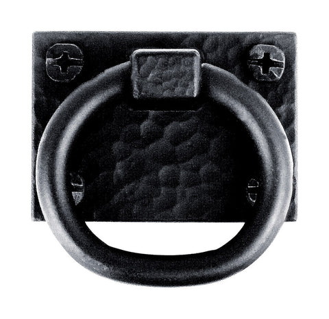 Acorn Ring Pull Square Cabinet Pull Ring Iron Black 1 pk