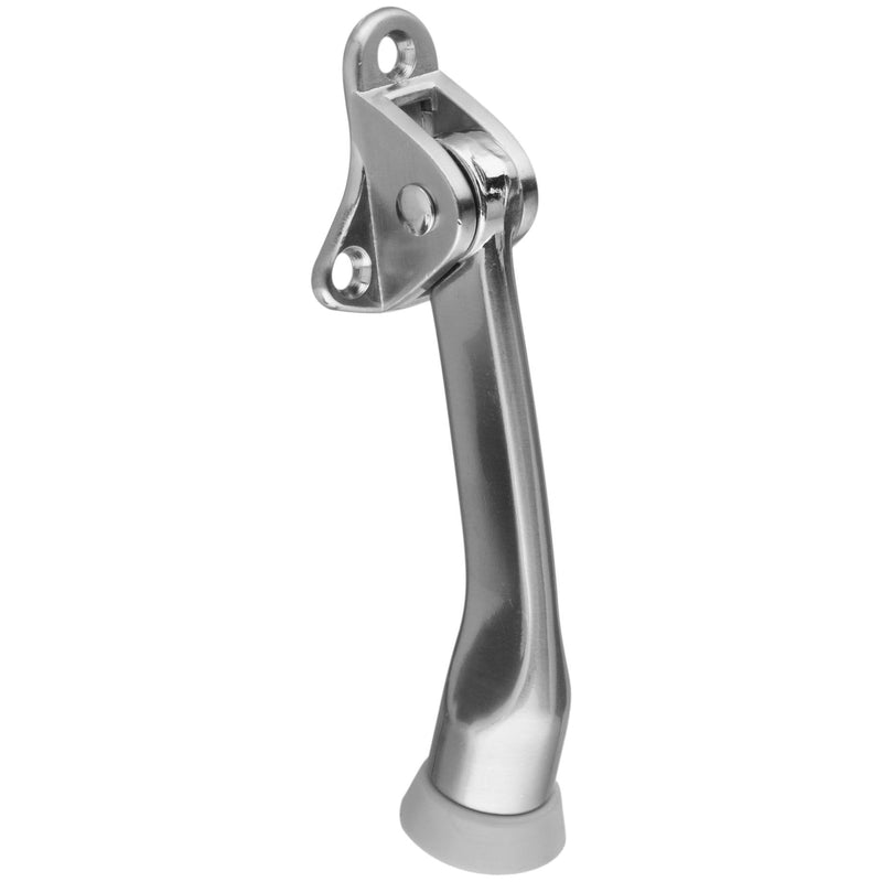 National Hardware Zinc w/Rubber Tip Satin Nickel Silver Kick-Down Door Holder Mounts to door .7 in.