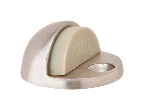 Ives 1-3/4 in. W X 2 in. L Brass Satin Nickel Door Stop Mounts to floor