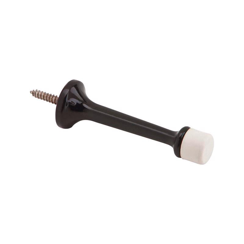 Ives 3-3/16 in. W X 7/8 in. L Aluminum Black Door Stop Mounts to wall 7/8 in.