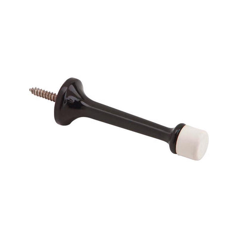 Ives 3-3/16 in. W X 7/8 in. L Aluminum Black Door Stop Mounts to wall 7/8 in.