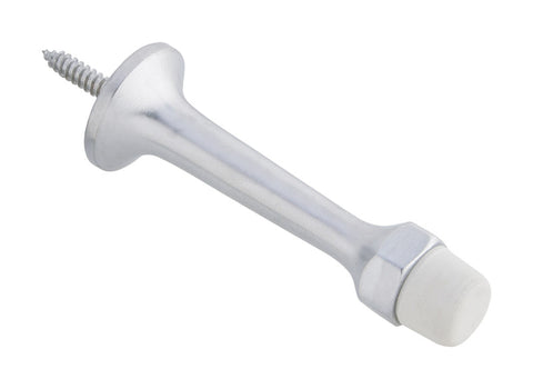 Ives 3-3/16 in. W X 7/8 in. L Aluminum Polished Nickel Silver Door Stop Mounts to wall 7/8 in.