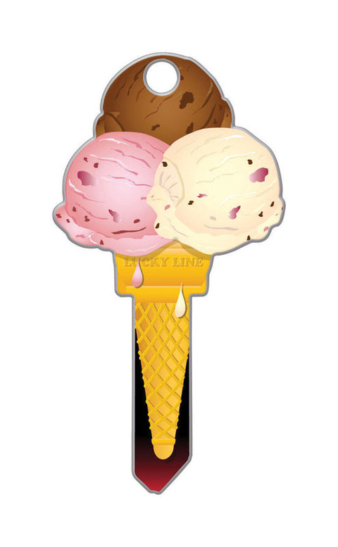 Lucky Line Ice Cream House Key Blank Single For Schlage Multicolored (Pack of 5)