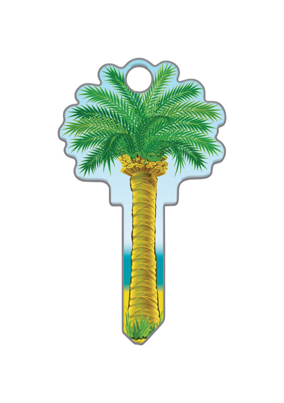 Lucky Line Palm Tree House Key Blank Double Multicolored (Pack of 5)