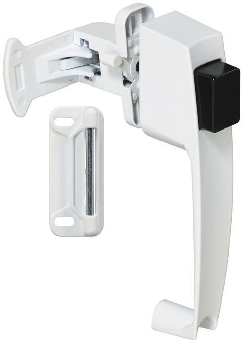 National Hardware Bright White Zinc Push Button Latch 1 pk