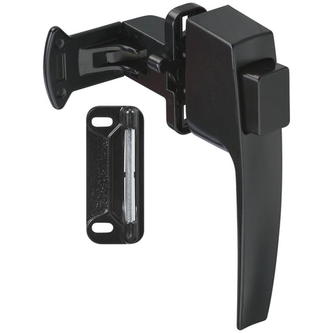 National Hardware Matte Black Zinc Push Button Latch 1 pk
