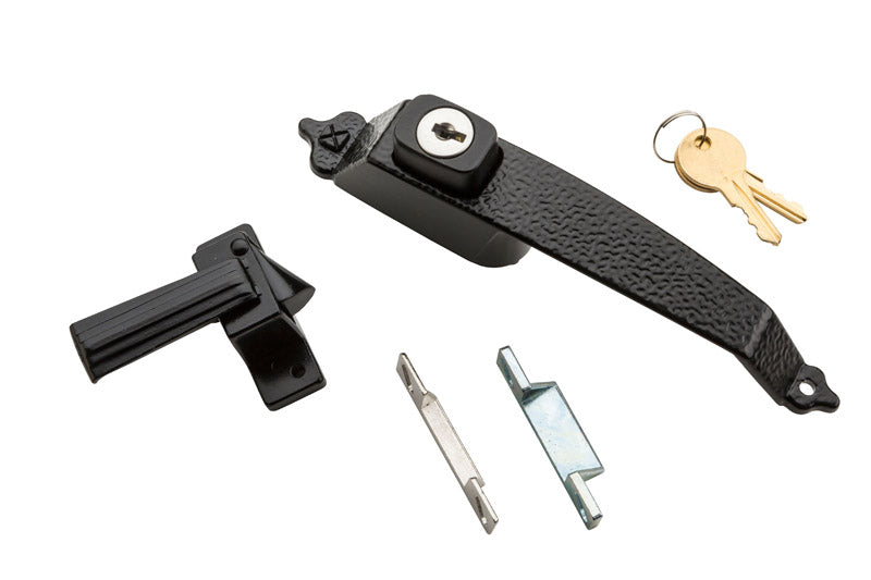 National Hardware Matte Black Zinc Push Button Keyed Latch 1 pk