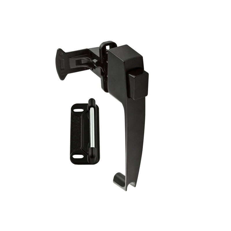 National Hardware Matte Black Zinc Push Button Latch 1 pk