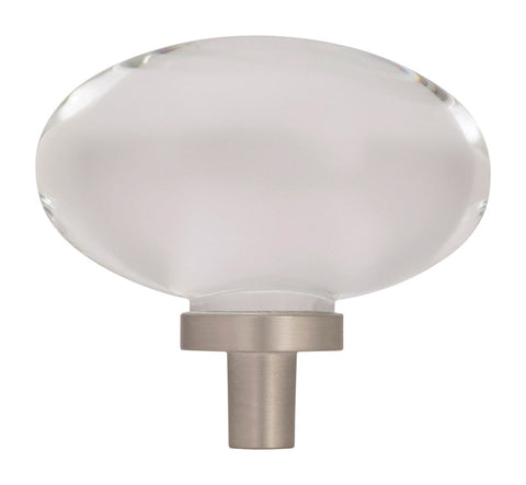 Amerock Glacio Oval Cabinet Knob 1-3/16 in. Satin Nickel 1 pk