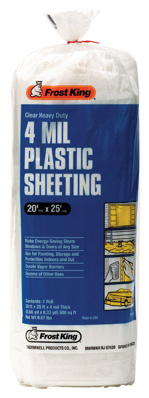 Frost King Plastic Sheeting 4 mil X 20 ft. W X 25 ft. L Plastic Clear 1 (Pack of 4)